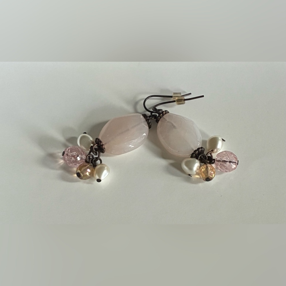 🌷Cookie Lee Pink and Freshwater Pearl Drop Earrings - Picture 8 of 8